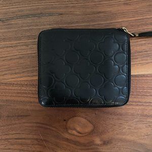 Black Comme de Garcons Embossed Zip-Around Wallet